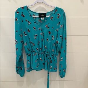 Floral Teal Women's Top